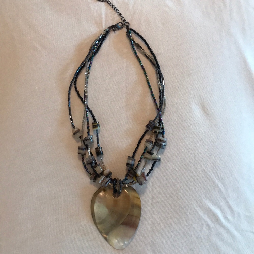 Mother of pearl and beaded necklace